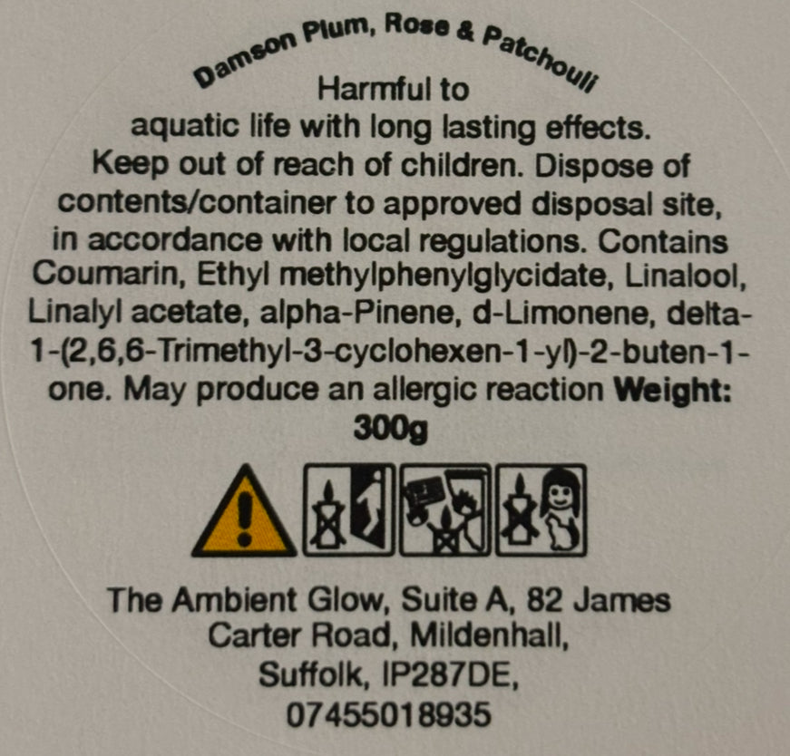 Wax Melt- Damson Plum, Rose & Patchouli